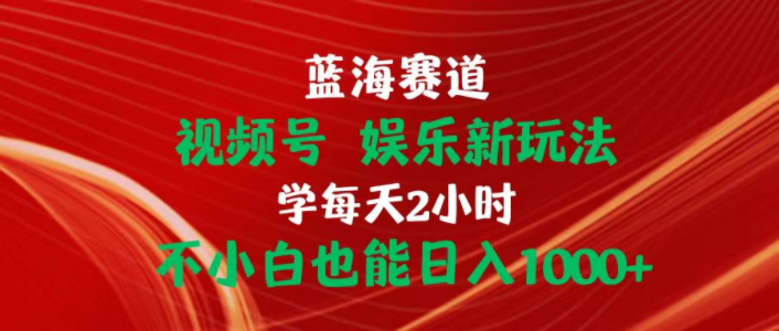 （10818期）蓝海赛道视频号 娱乐新玩法每天2小时小白也能日入1000+，大佬商机网