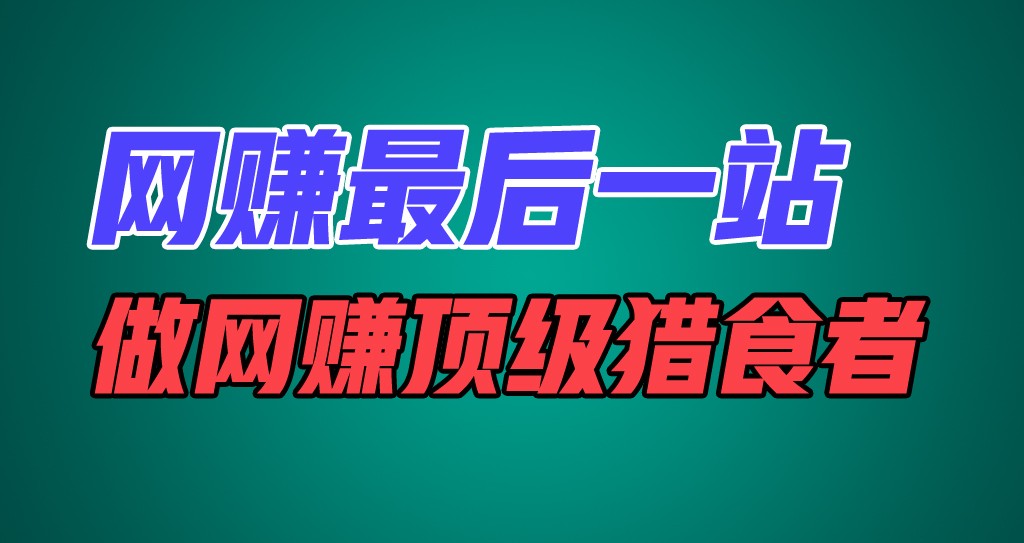 网赚最后一站，卖项目，做网赚顶级猎食者，大佬商机网