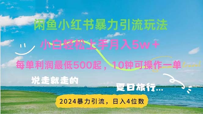 （11650期）2024暑假赚钱项目小红书咸鱼暴力引流，简单无脑操作，每单利润500+，…，大佬商机网