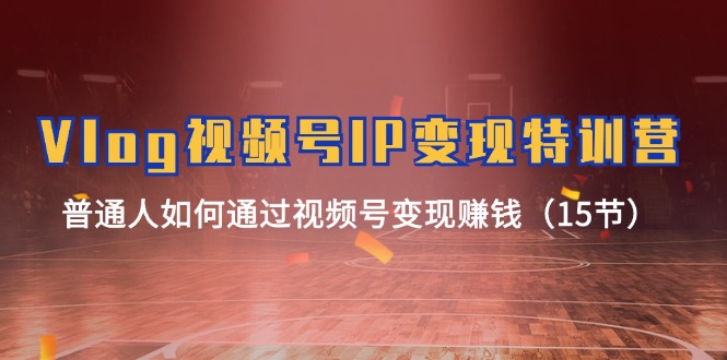 Vlog视频号IP变现特训营，普通人如何通过视频号变现赚钱（15节），大佬商机网