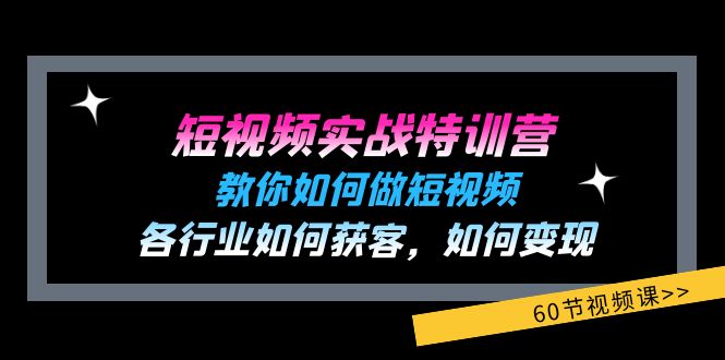（11729期）短视频实战特训营：教你如何做短视频，各行业如何获客，如何变现 (60节)，大佬商机网