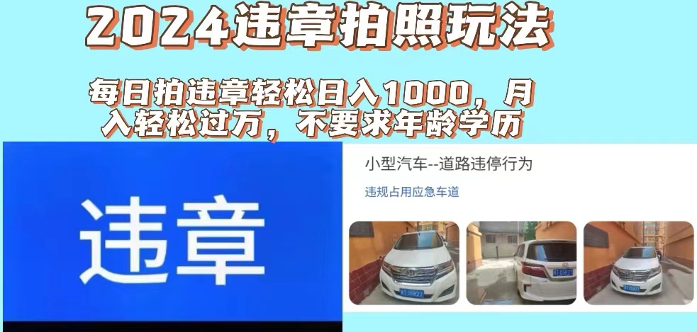（11743期）2024违章拍照新玩法，推广躺赚+拍照赚钱双模式，日入1000+，大佬商机网
