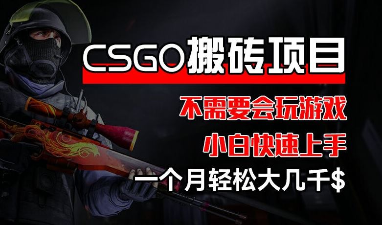 CSGO 装备搬砖项目，操作简单，不需要会玩游戏，小白也能快速上手，一个月轻松大几千【揭秘】，大佬商机网