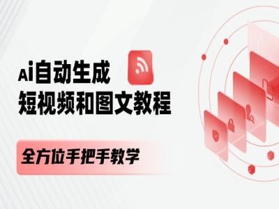 AI自动生成短视频和图文课程，全方位手把手教学，大佬商机网