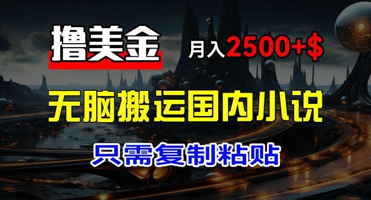 最新撸美金项目，搬运国内小说爽文，只需复制粘贴，稿费月入2500+美金，新手也能快速上手【揭秘】，大佬商机网