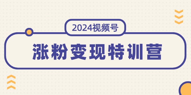 （11779期）2024视频号-涨粉变现特训营：一站式打造稳定视频号涨粉变现模式（10节），大佬商机网