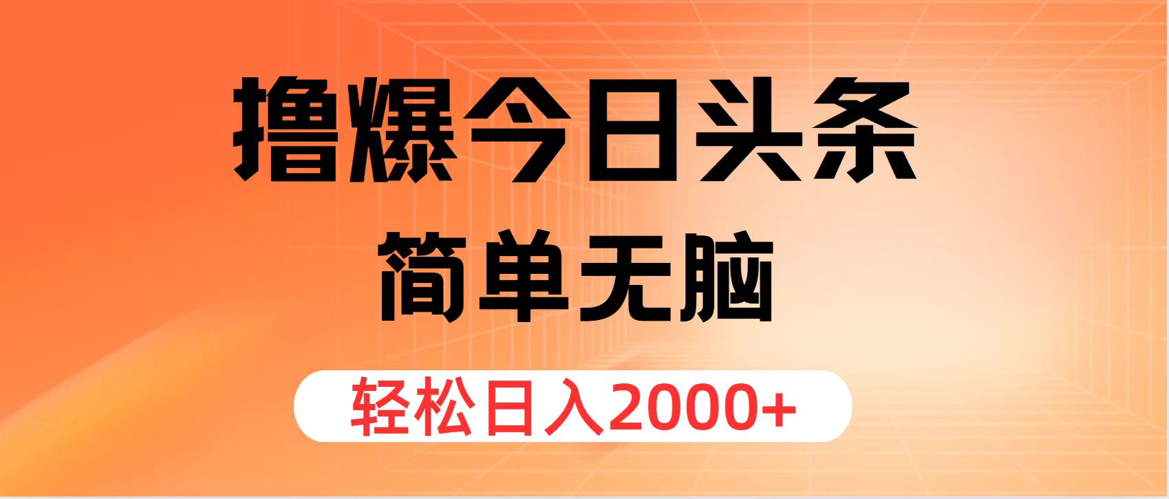（11849期）撸爆今日头条，简单无脑，日入2000+，大佬商机网