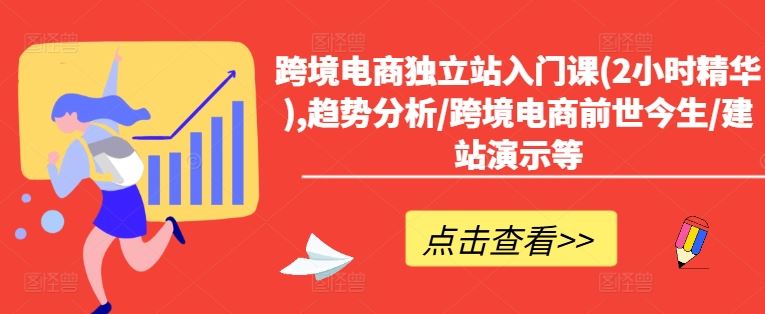 跨境电商独立站入门课(2小时精华),趋势分析/跨境电商前世今生/建站演示等，大佬商机网