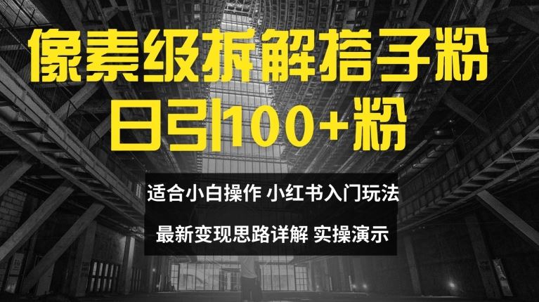 像素级拆解搭子粉，日引100+，小白看完可上手，最新变现思路详解【揭秘】，大佬商机网