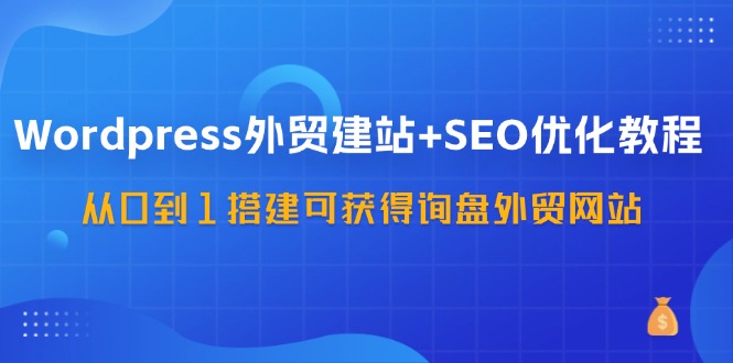 WordPress外贸建站+SEO优化教程，从0到1搭建可获得询盘外贸网站（57节课），大佬商机网