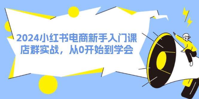 2024小红书电商新手入门课，店群实战，从0开始到学会（31节），大佬商机网