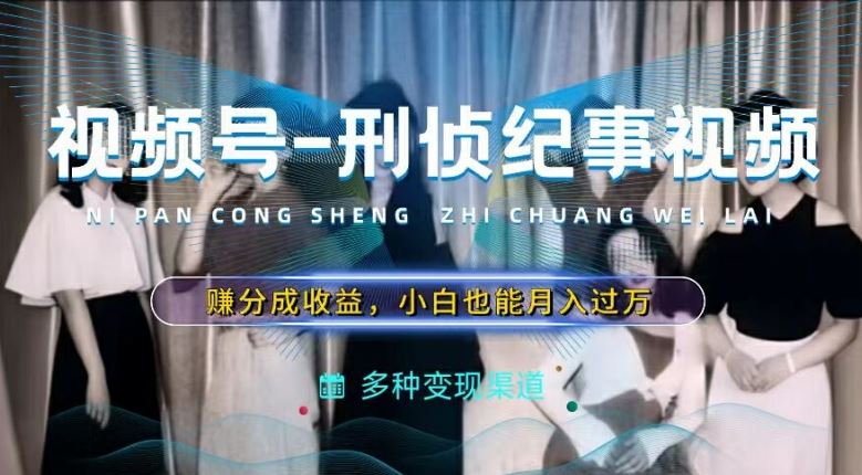 利用刑侦纪实视频，赚视频号分成计划收益，操作简单，新手小白轻松月入过万【揭秘】，大佬商机网