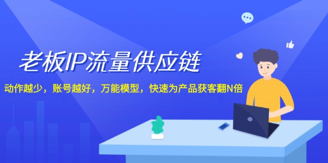 （12077期）老板 IP流量 供应链，动作越少，账号越好，万能模型，快速为产品获客翻N倍，大佬商机网