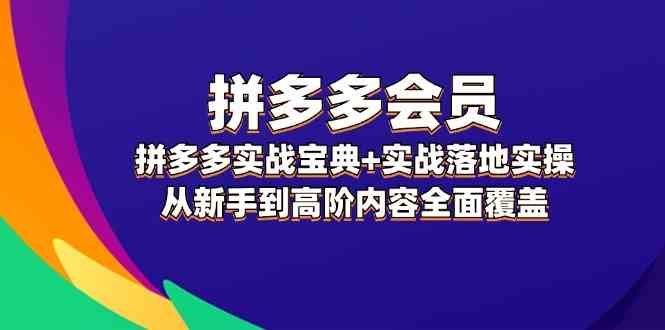 拼多多会员实战宝典+实战落地实操，从新手到高阶内容全面覆盖，大佬商机网