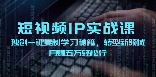 短视频IP实战课，独创一键复制学习秘籍，转战新领域，月赚五万轻松行，大佬商机网
