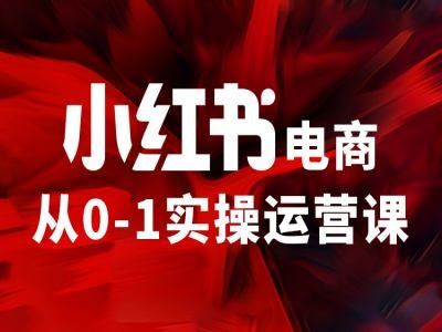 小红书电商从0-1实操运营课，让你从小白到精英，大佬商机网
